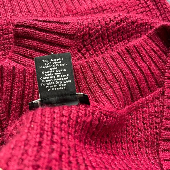 Ann Taylor Red Wool Knit Sweater Medium Sleeveless Tunic Length - Picture 5 of 7